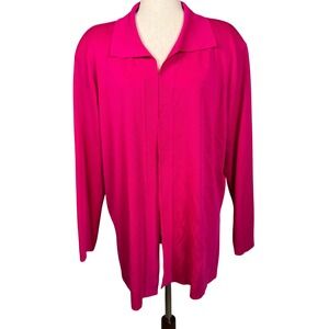 Exclusively Misook Womens Pink Knit Open Front Cardigan Jacket‎ Career M